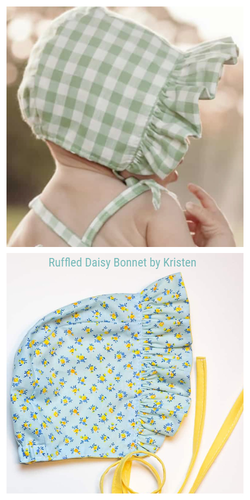 DIY Ruffled Baby Bonnet Free Sewing Patterns f1