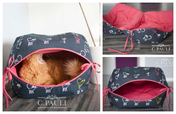 DIY Fabric Cat Cave Free Sewing Pattern