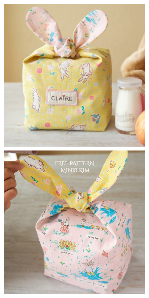 DIY Fabric Bunny Snack Bag Free Sewing Pattern  