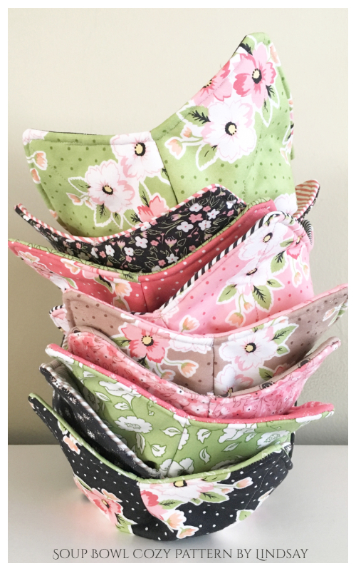 DIY Fabric Soup Bowl Cozy Free Sewing Pattern and Tutorial