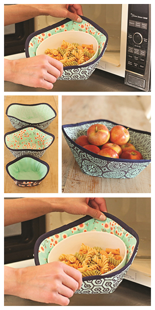 DIY Microwave Bowl Cozy Free Sewing Pattern and Tutorial