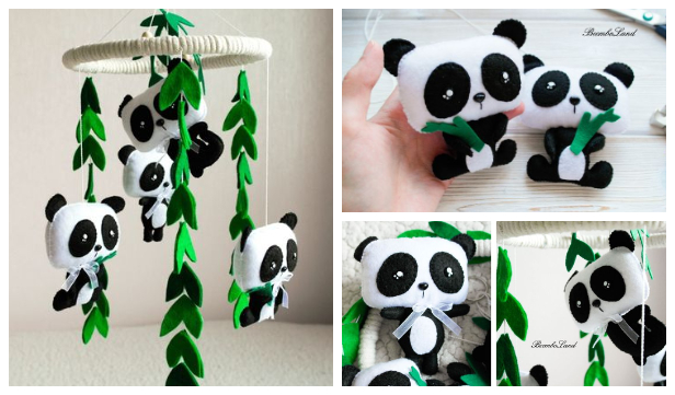 DIY Felt Panda Mobile Free Sewing Pattern & Tutorial