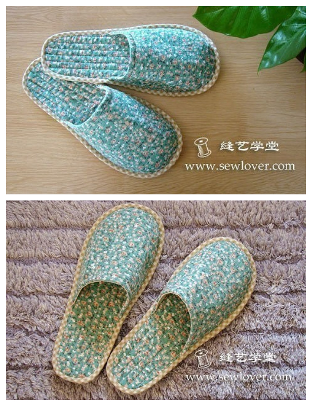 DIY Quilt House Slippers Free Sewing Pattern + Tutorial