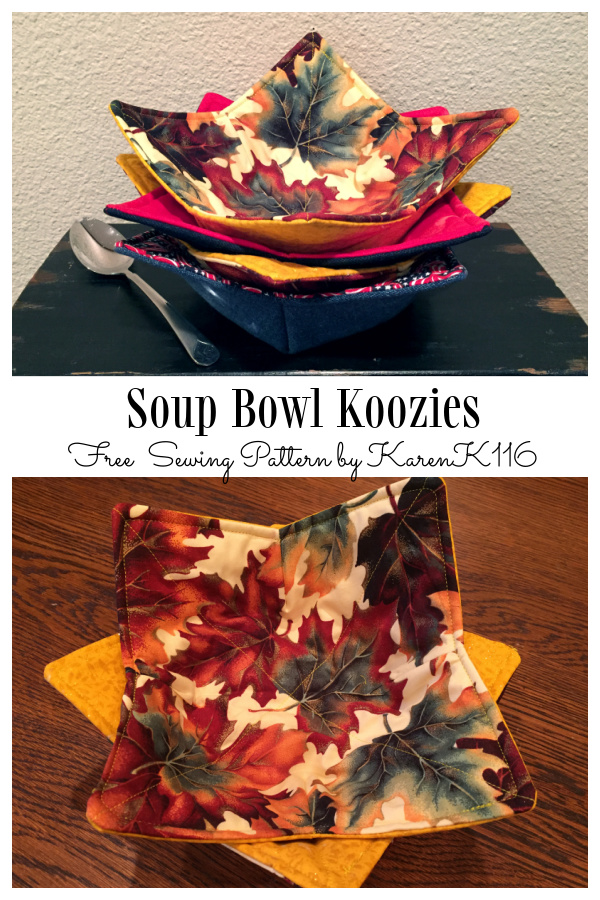 DIY Fabric Soup Bowl Koozies Free Sewing Pattern