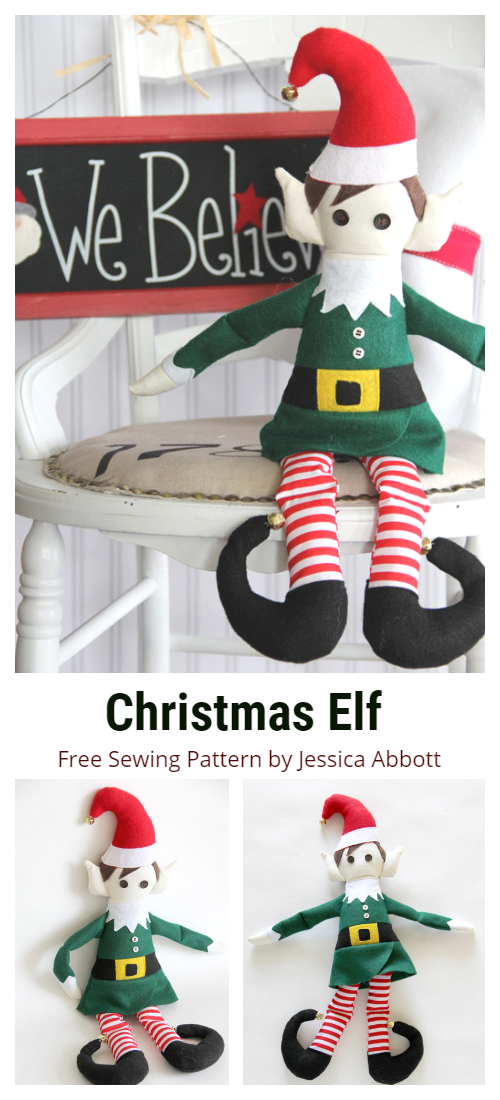 DIY Fabric Christmas Elf Doll Free Sewing Pattern & Tutorial