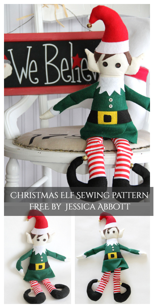 DIY Fabric Christmas Elf Doll Sewing Patterns