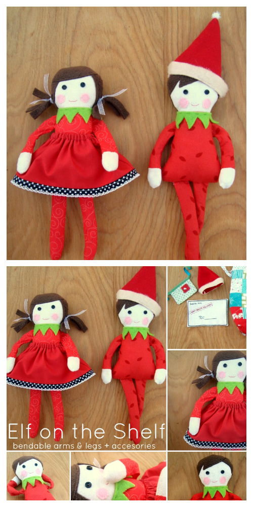 DIY Fabric Christmas Elf on Shelf Doll Free Sewing Pattern & Tutorial