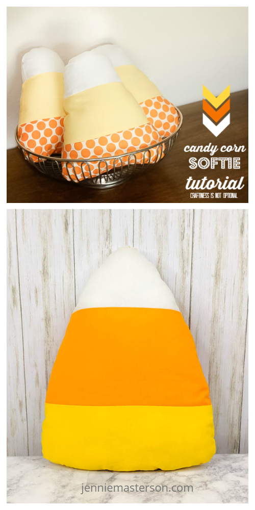 DIY Fabric Halloween Candy Cone Pillow Free Sewing Patterns