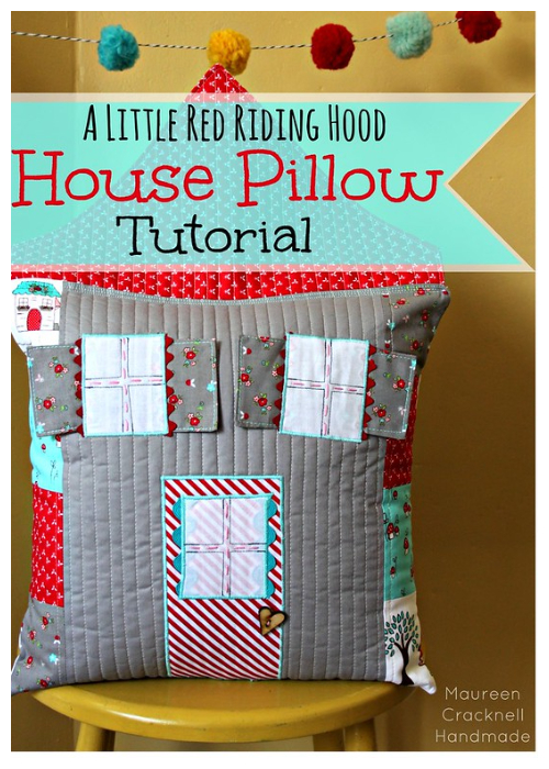 DIY Fabric Cute House Pillow Free Sewing Patterns