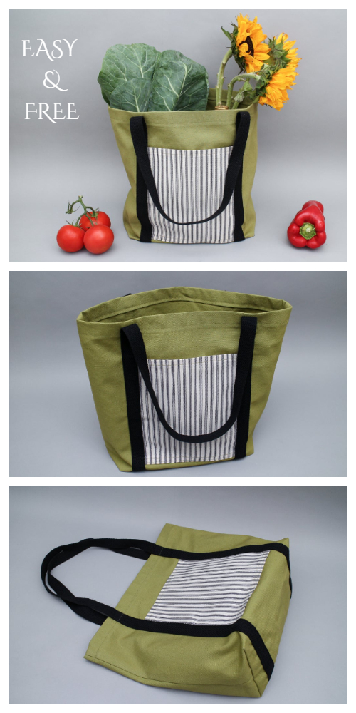 Easy Fabric Tote Bag Free Sewing Pattern