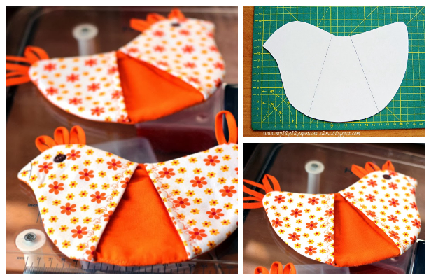 DIY Fabric Bird Potholder Free Sewing Pattern