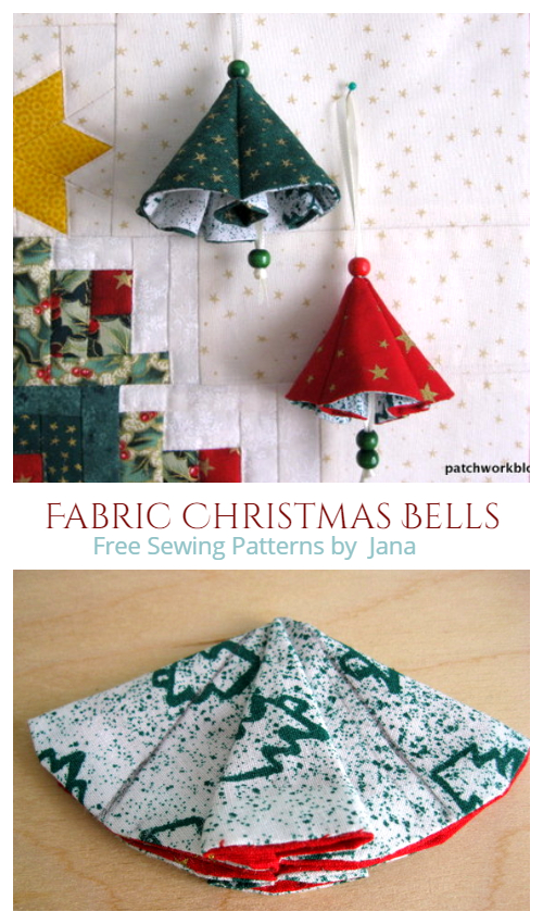 DIY Fabric Christmas Bells Free Sewing Patterns