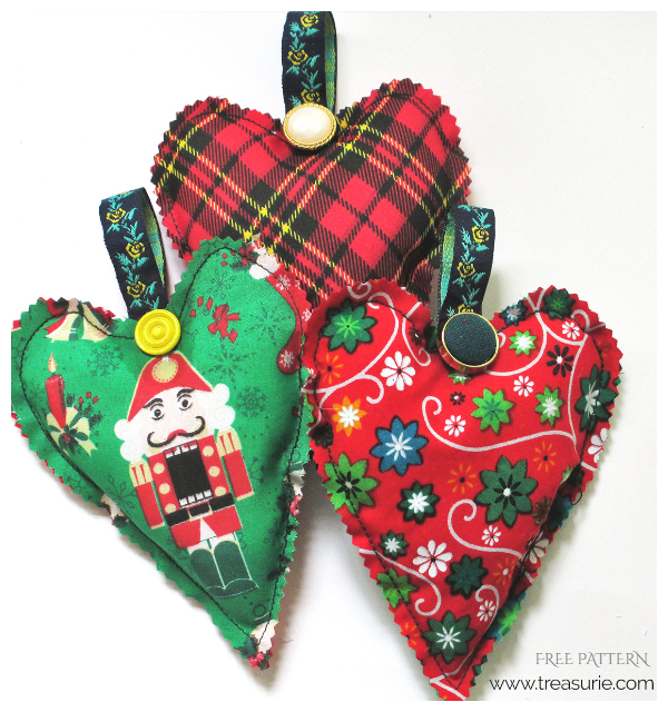 DIY Fabric  Scented Heart Sachet Free Sewing Patterns