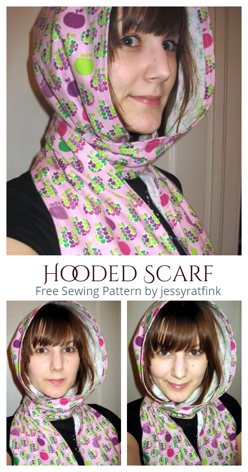 DIY Fabric Hoodie Scarf Free Sewing Pattern