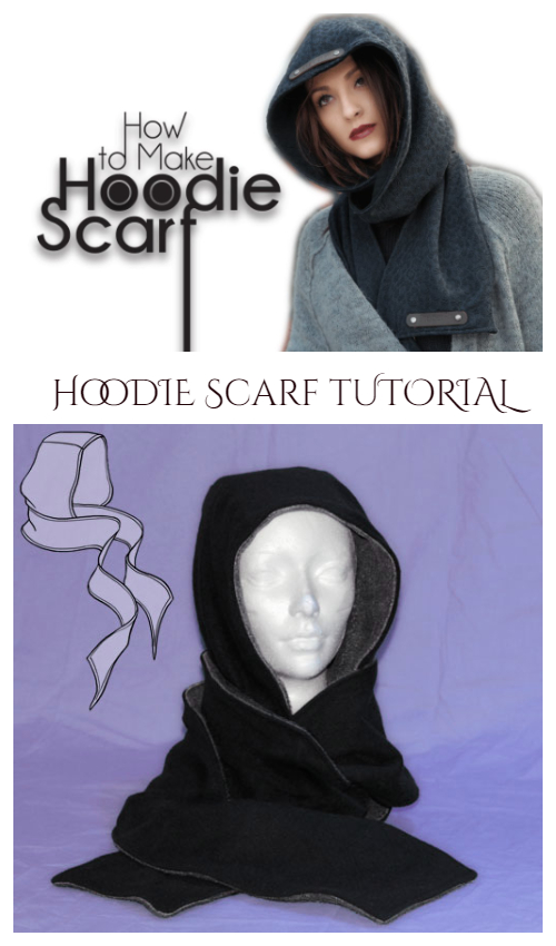DIY Fabric Hoodie Scarf Sewing Pattern
