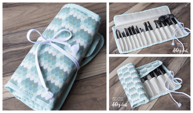 DIY Fabric Makeup Brush Roll Case Free Sewing Patterns