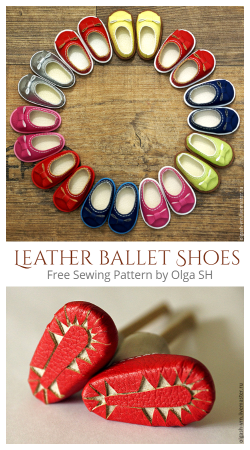 DIY Leather Baby Ballet Booties Shoes Free Sewing Patterns