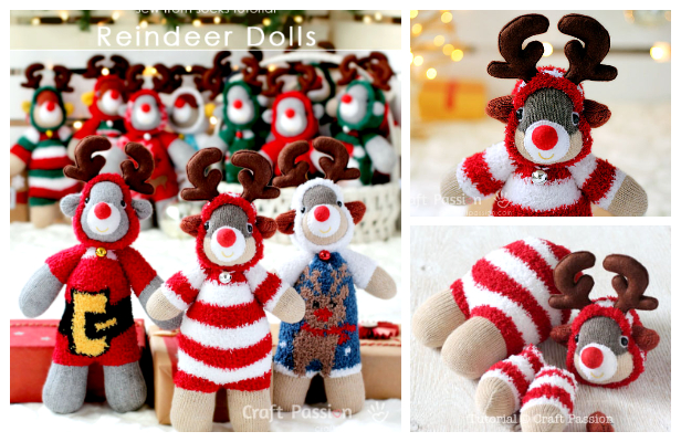 DIY Sock Reindeer Free Sewing Pattern & Tutorial