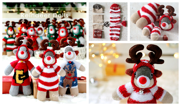 DIY Sock Reindeer Free Sewing Pattern & Tutorial