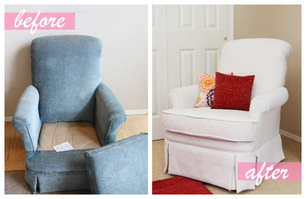 How to Re-upholster Fabric Chair DIY Tutorial