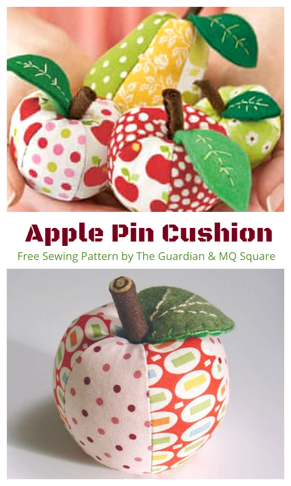 DIY Fabric Apple Pin Cushion Free Sewing Patterns