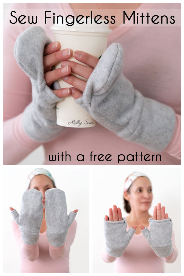 DIY Convertible Fingerless Fleece Mittens Free Sewing Patterns