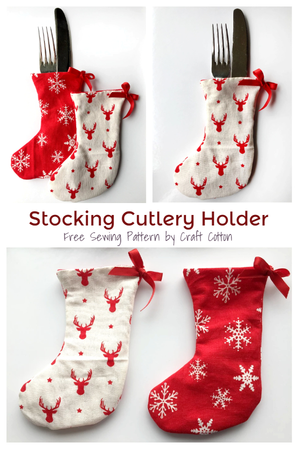 DIY Fabric Stocking Cutlery Holder Free Sewing Patterns