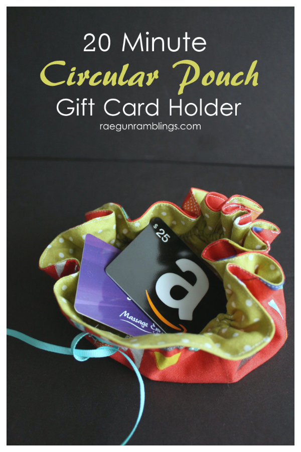 DIY Fabric  Circular Pouch Gift Card Holder Free Sewing Patterns