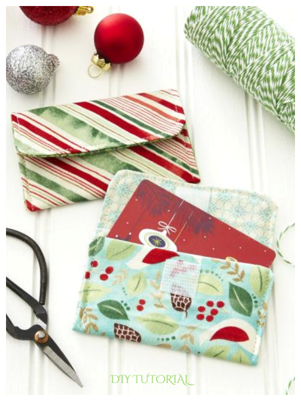DIY Fabric Christmas Tree Gift Card Holder Free Sewing Patterns