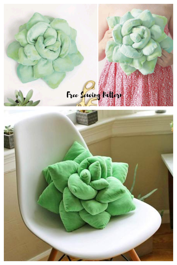 DIY Fabric Succulent Pillow Free Sewing Pattern + Video