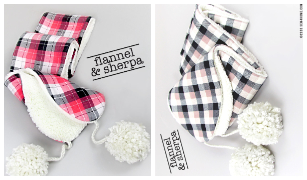 DIY Flannel and Sherpa Scarf Free Sewing Pattern