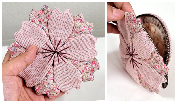DIY Quilt Flower Coin Purse Free Sewing Pattern + Video