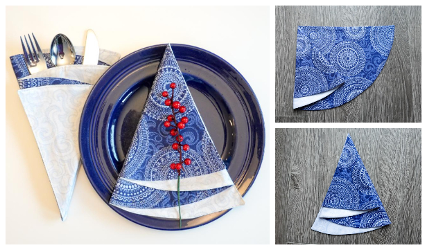 DIY Fabric Christmas Tree Napkins Free Sewing Pattern