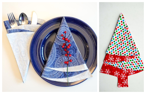 Fabric Christmas Tree Napkins Free Sewing Pattern