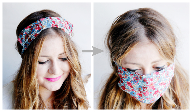 DIY Convertible Fabric Headband Mask Free Sewing Pattern & Tutorial