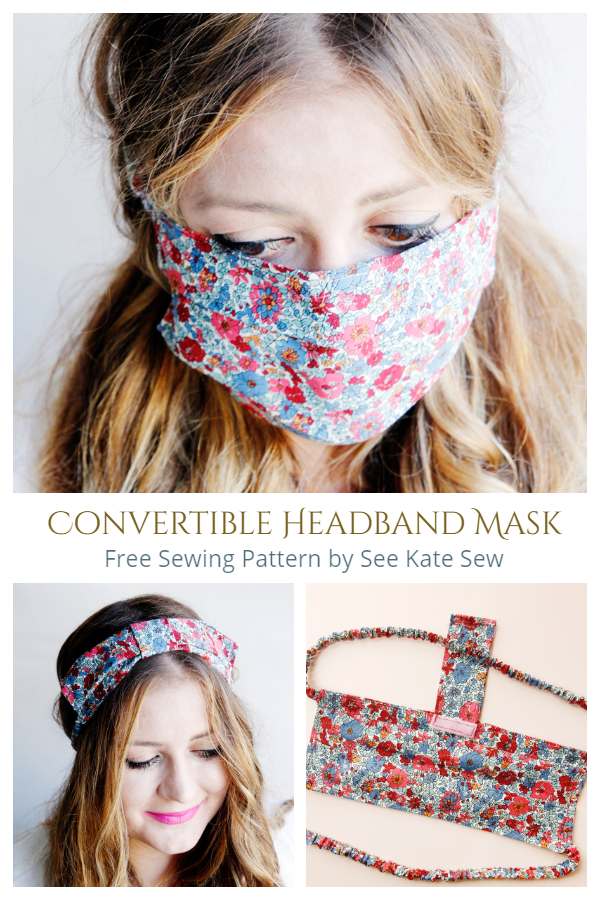 DIY Convertible Fabric Headband Mask Free Sewing Pattern & Tutorial