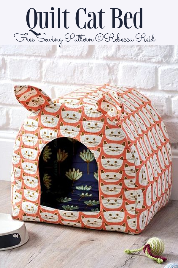 DIY Fabric Cat Bed House Free Sewing Pattern