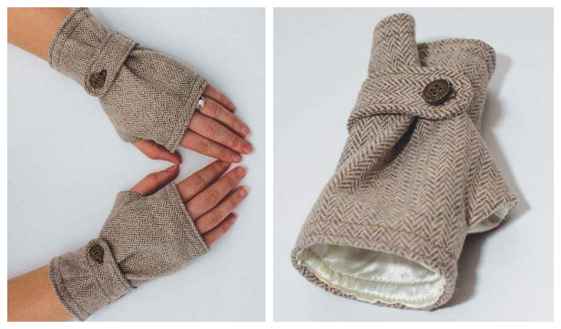 DIY Fabric Fingerless Gloves Sewing Patterns