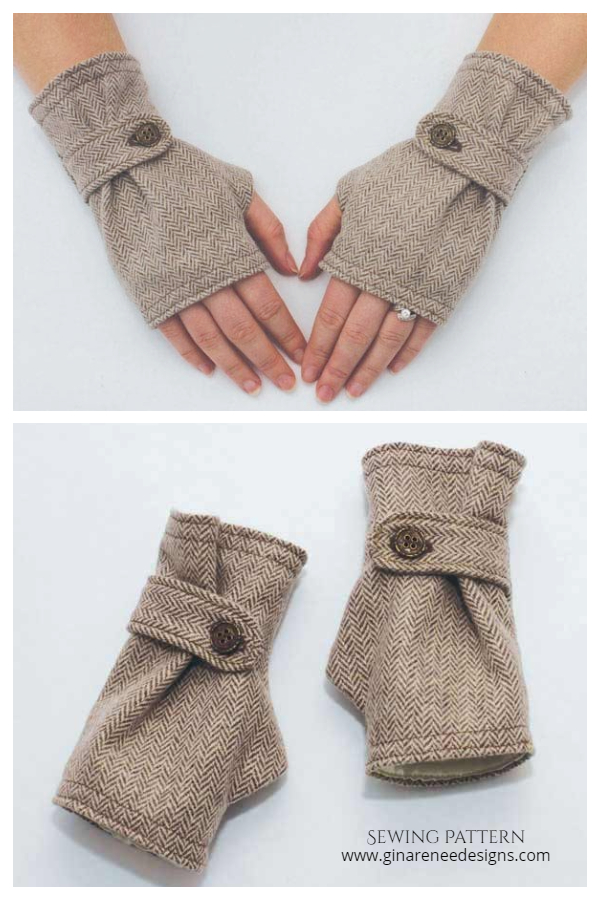 DIY Fabric Fingerless Gloves Sewing Patterns