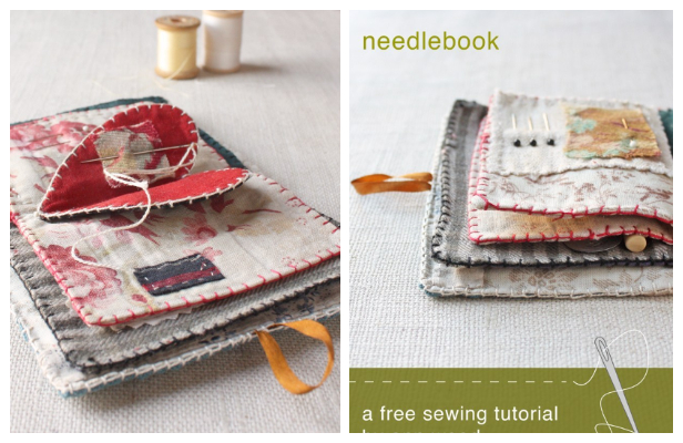 DIY Fabric Heart Needlebook Free Sewing Pattern