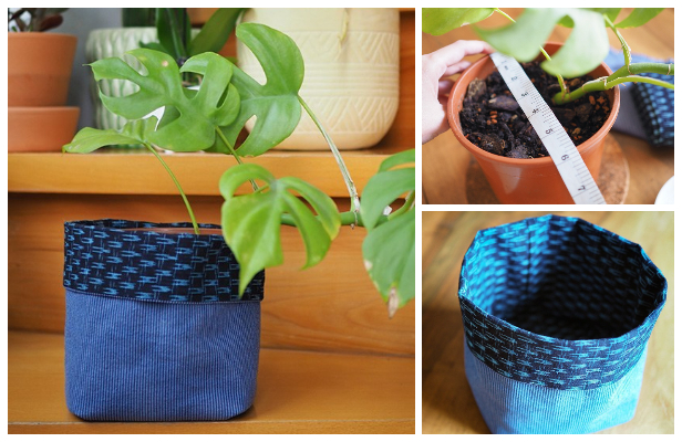DIY Fabric Plant Bucket Free Sewing Pattern
