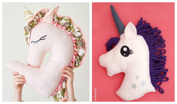 DIY Fabric Unicorn Pillow Free Sewing Patterns