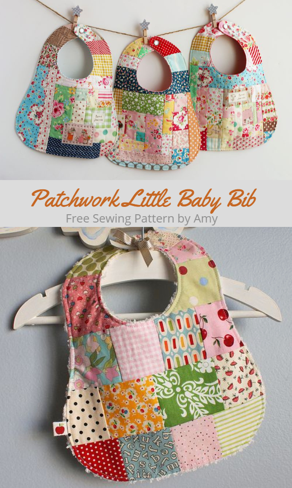 DIY  little Patchwork Baby Bib Free Sewing Patterns