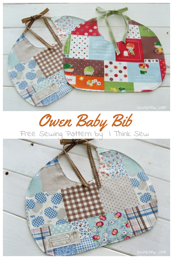 DIY Owen Patchwork Baby Bib Free Sewing Patterns