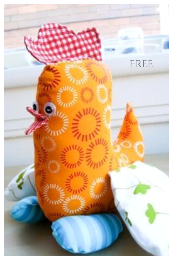 DIY Fabric Toy Spring Chicken Free Sewing Pattern