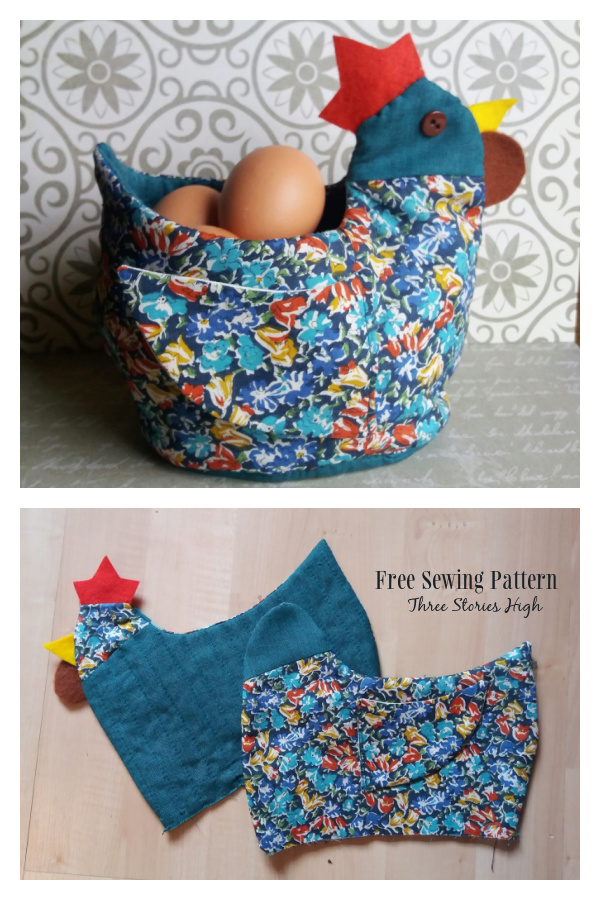 Fabric Easter Chicken Egg Basket Free Sewing Patterns