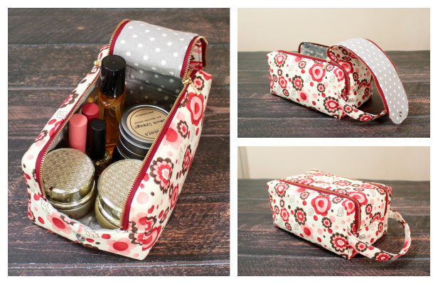 DIY Double Zip Fabric Travel Pouch Free Sewing Pattern + Video