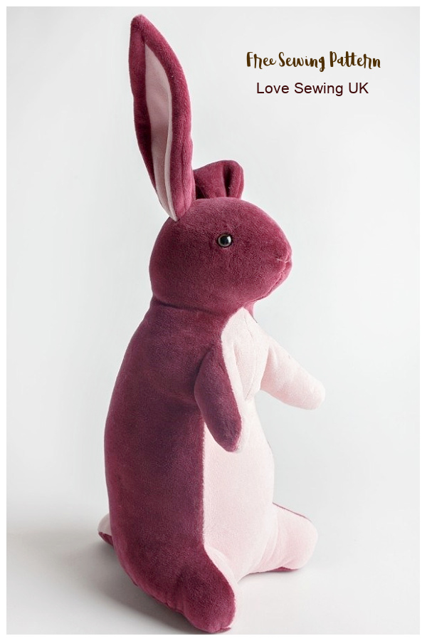 DIY Fabric Plush Bunny Rabbit Toy Free sewing patterns