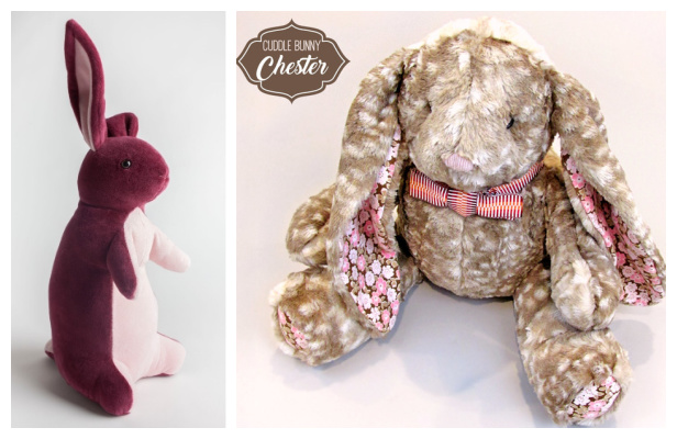 DIY Fabric Plush Bunny Rabbit Toy Free sewing patterns