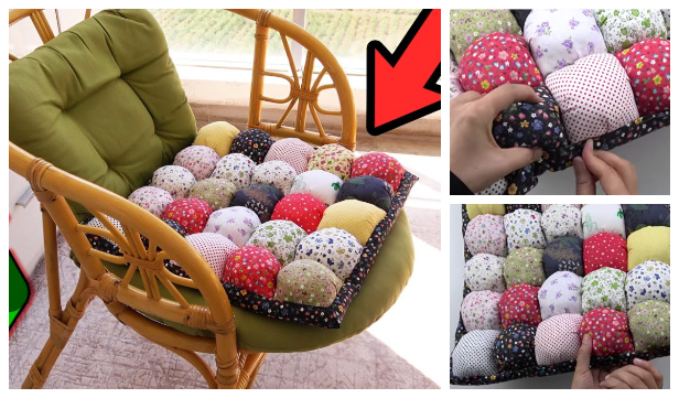 DIY Fabric Pouf Chair Cushion Free Sewing Pattern + Video